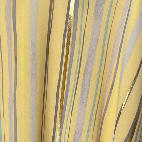 TORRID Sophie Chiffon Swing Cami Lined Stripes Yellow/Blues/Gold Women's Size 00 - Picture 5 of 13